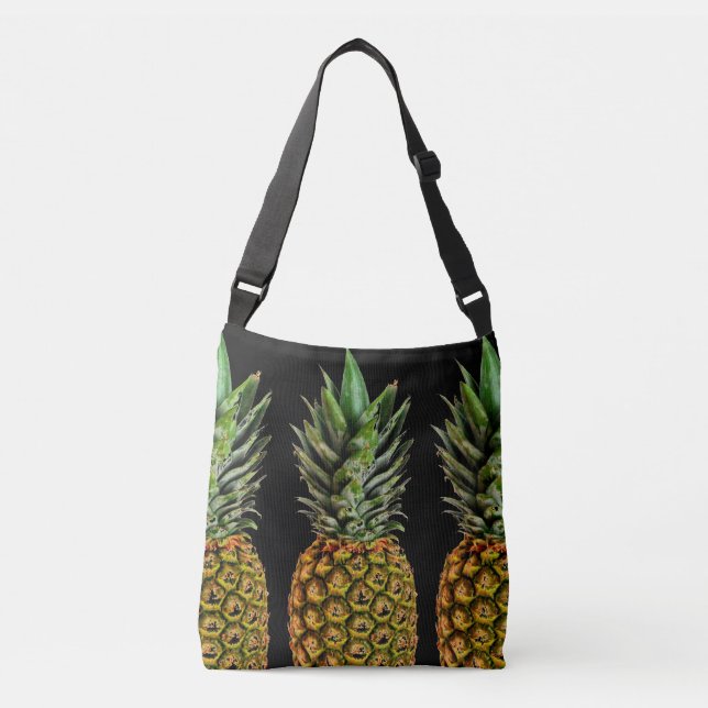 Vintage pineapple art pattern cross body bag (Front)
