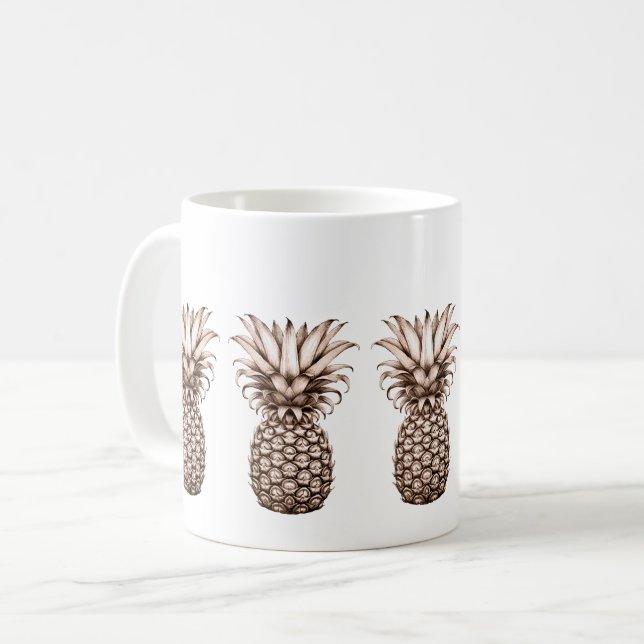 Vintage pineapple coffee mug (Front Left)