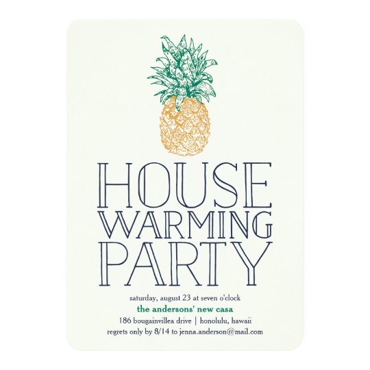 Vintage Pineapple Housewarming Party Invitation