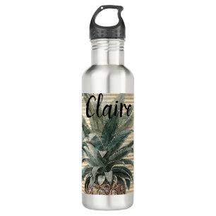Vintage Pineapple on Gold Foil Striped  710 Ml Water Bottle