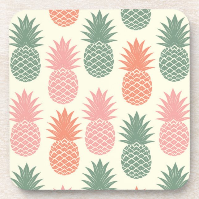 Vintage Pineapple Pattern 2 Coaster (Front)