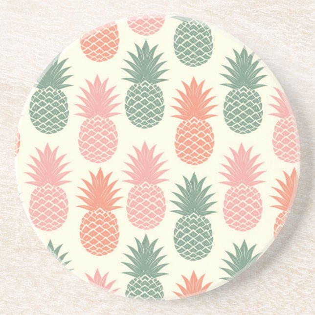 Vintage Pineapple Pattern 2 Coaster (Front)