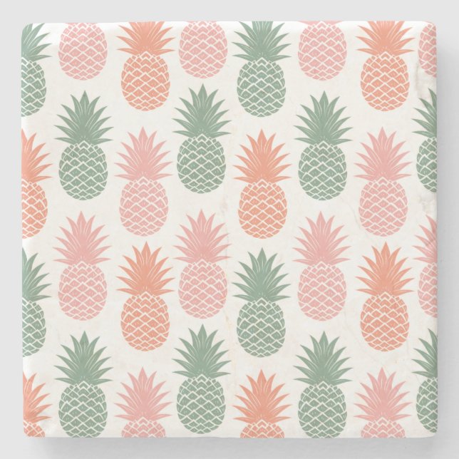 Vintage Pineapple Pattern 2 Stone Coaster (Front)