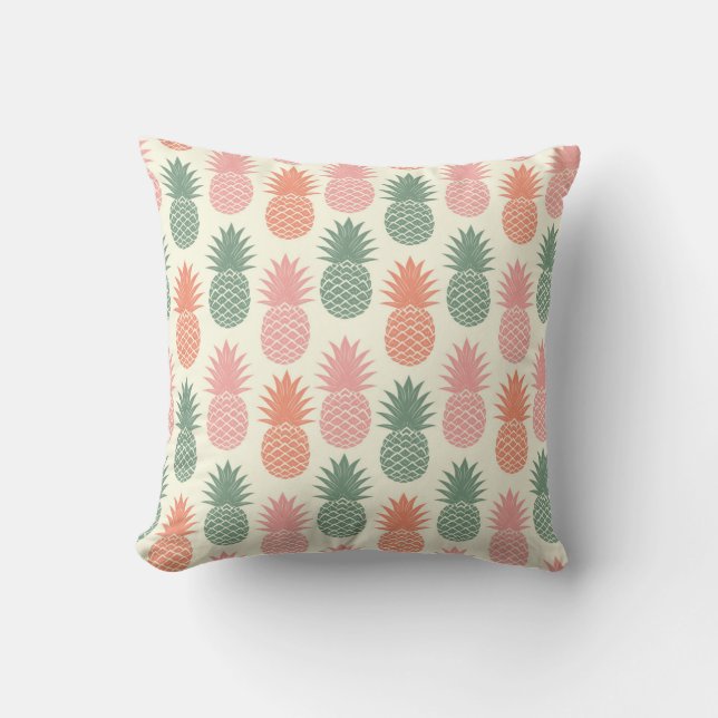 Vintage Pineapple Pattern 2 Throw Pillow (Front)