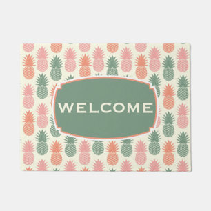 Vintage Pineapple Pattern   Add Your Name Doormat