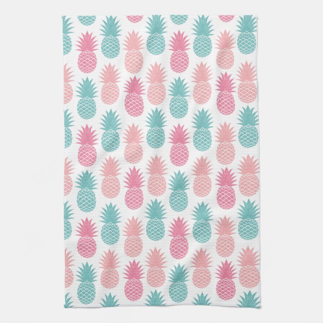 Vintage Pineapple Pattern Kitchen Towel (Vertical)