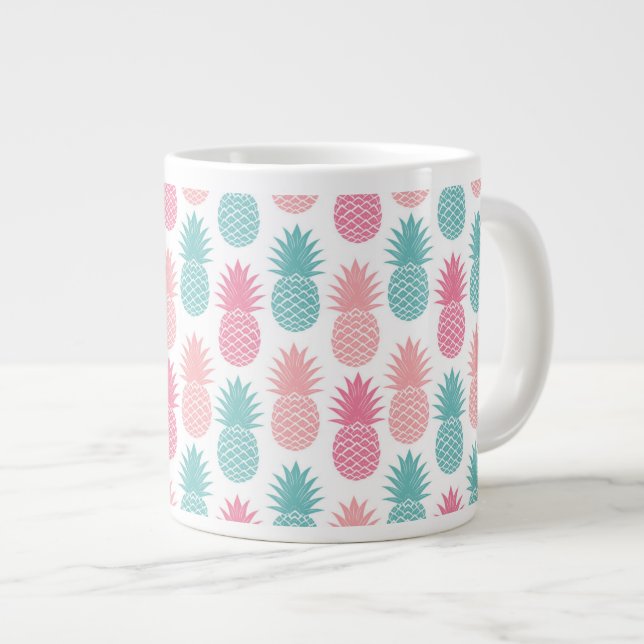 Vintage Pineapple Pattern Large Coffee Mug (Front Right)