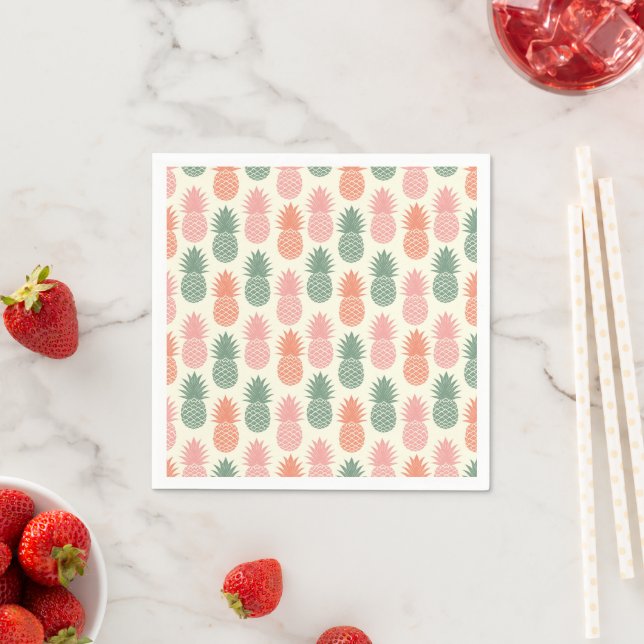 Vintage Pineapple Pattern Napkin (Insitu)