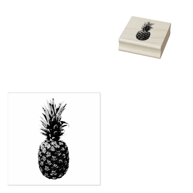 Vintage Pineapple  Rubber Stamp (Stamped)