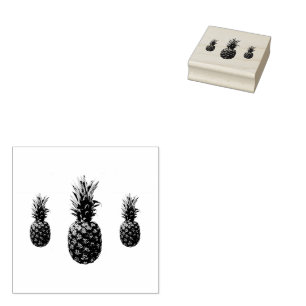 Vintage Pineapple  Rubber Stamp