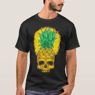 Vintage Pineapple Skull Funny Summer Fruit Fest Lo T-Shirt