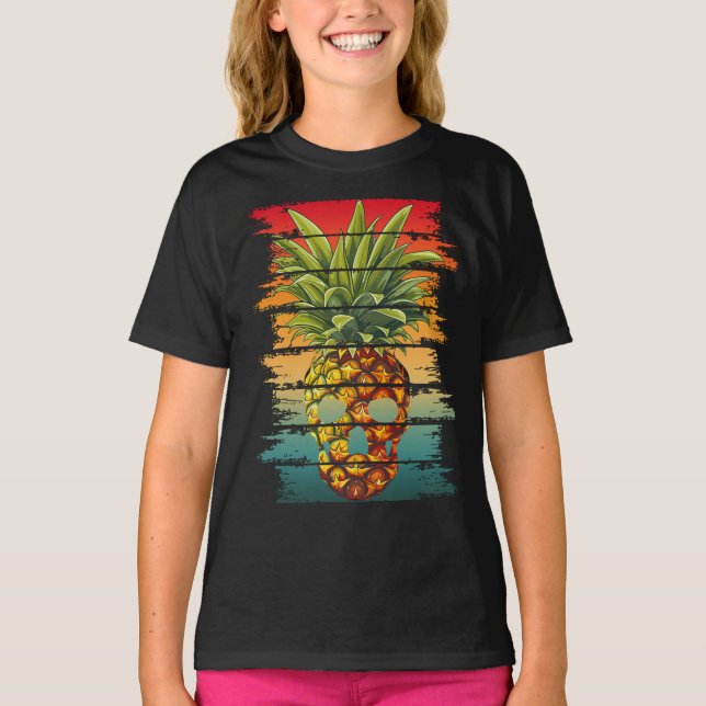 Vintage Pineapple Skull  T-Shirt (Front)