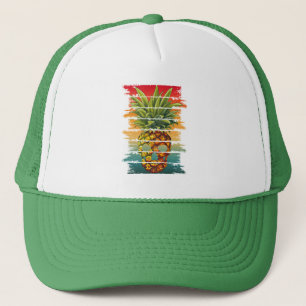 Vintage Pineapple Skull Trucker Hat