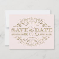 Vintage Pink and Antique Gold Flourish Wedding