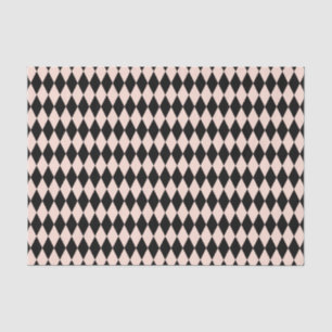 Vintage Pink and Black Harlequin Pattern  Tissue Paper