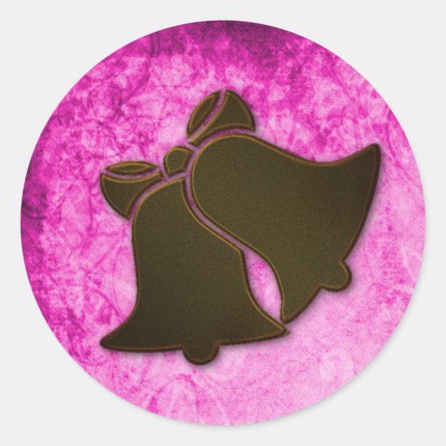 Vintage Pink and Brown Bells Envelope Seals (Front)