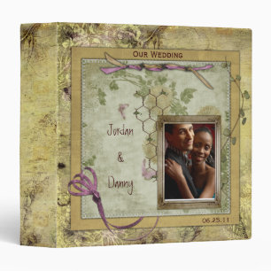 Vintage Pink and Gold Wedding Album Binder