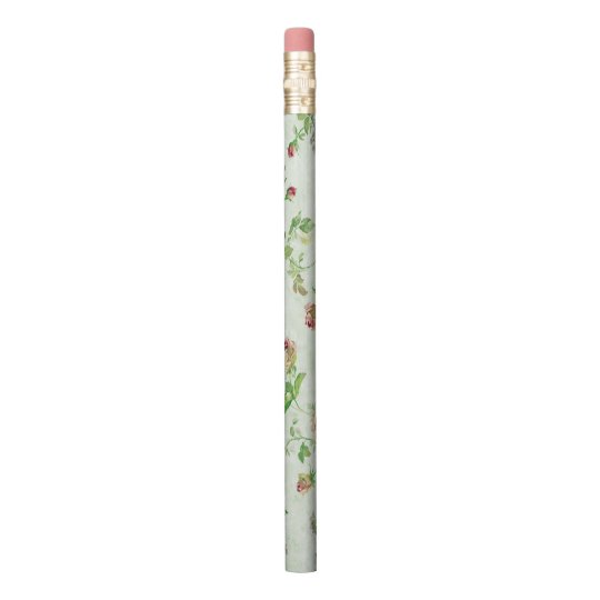 Vintage Pink and Green Roses Pattern Pencil