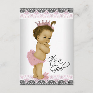 Vintage Pink and Grey Baby Girl Shower Invitation