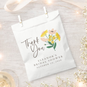 Vintage Pink and Yellow Floral Custom Thank You Favour Bag