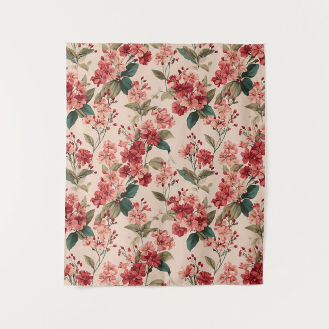Vintage Pink Azalea Floral Pattern – Classic Tapestry (Front)