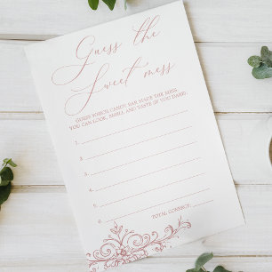 Vintage Pink Baby Shower Guess Sweet Mess Game Flyer