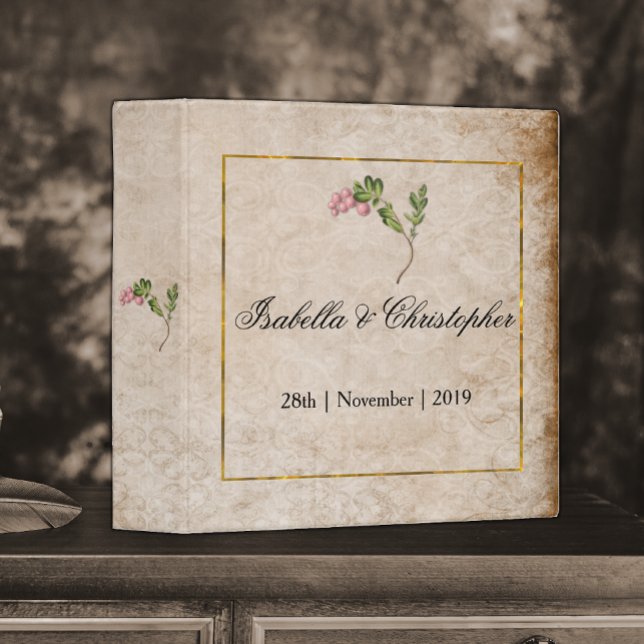 Vintage Pink Berries Wedding Binder (Creator Uploaded)