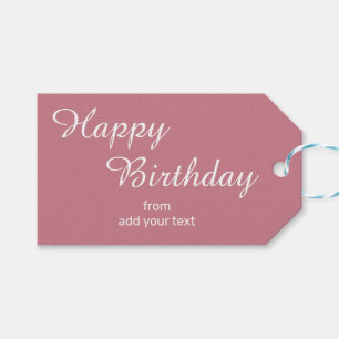 Vintage Pink Birthday Gift Tags