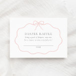 Vintage Pink Bow Baby Shower Diaper Raffle Ticket Enclosure Card<br><div class="desc">Invite friends and family to participate in a diaper raffle with this elegant blue bow themed baby shower enclosure card.</div>