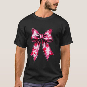 Vintage Pink Bow Camo Bow Hunting Coquette Aesthet T-Shirt