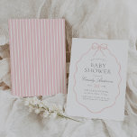 Vintage Pink Bow Girl Baby Shower Invitation<br><div class="desc">Celebrate the arrival of a little one with this elegant bow themed baby shower invitation.</div>