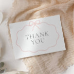 Vintage Pink Bow Girl Baby Shower Thank You Card<br><div class="desc">Say thank you to friends and family for attending your baby shower with these elegant pink bow themed thank you cards.</div>