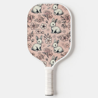 Vintage Pink Bunny Pickleball Paddle