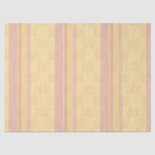 Vintage Pink Buttery White Antique Damask Stripe Tissue Paper
