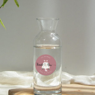 Vintage Pink car wedding  Classic Round Sticker