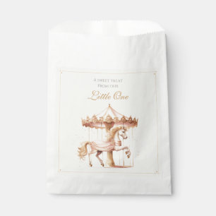 Vintage Pink Carousel Horse Watercolor Baby Shower Favour Bag