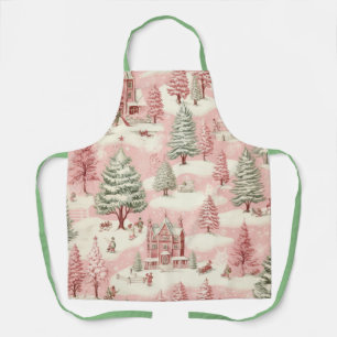 Vintage Pink Christmas  Apron