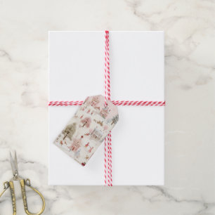 Vintage Pink Christmas  Gift Tags