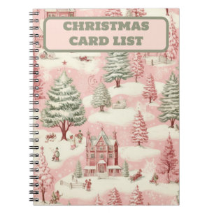 Vintage Pink Christmas Notebook