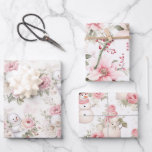 Vintage Pink Christmas Snowman And Flowers Wrapping Paper Sheet<br><div class="desc">Beautiful watercolour vintage Christmas pattern in shades of pink. Trendy pink Christmas gift wrapping paper. Pink floral with cute snowmen. Seamless papers.</div>