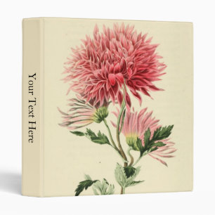 Vintage Pink Chrysanthemum Flower Binder