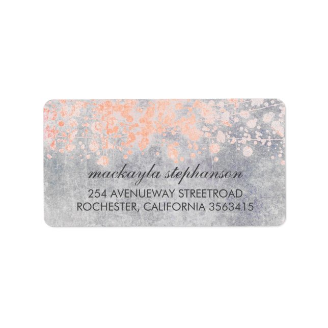 Vintage Pink Confetti Wedding Label (Front)