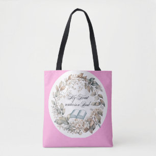 Vintage Pink Cottage Garden Book lovers  Tote Bag