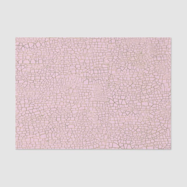 Vintage Pink Crackle Texture Decoupage Tissue Paper (Front)