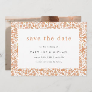 Vintage Pink Ditzy Floral Wedding  Save The Date