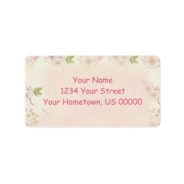 Vintage Pink Dogwood and Buds Label (Front)