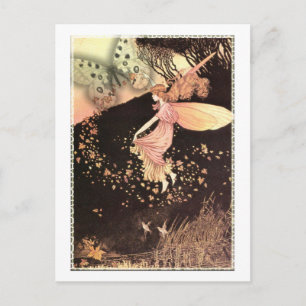 Vintage Pink Dreams Fairy Postcard