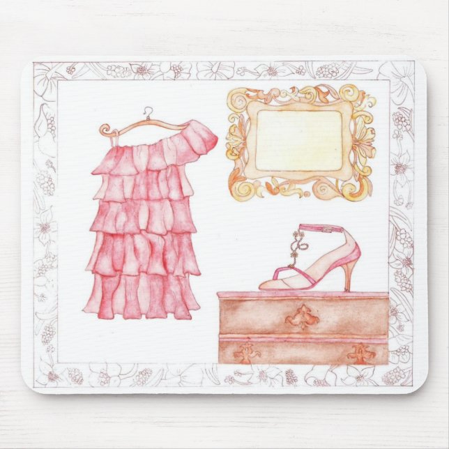 Vintage Pink Dress mousepad (Front)
