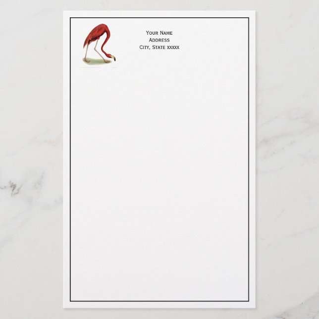 Vintage Pink Flamingo #1 Stationery (Front)