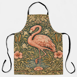 Vintage Pink Flamingo art nouveau design Apron